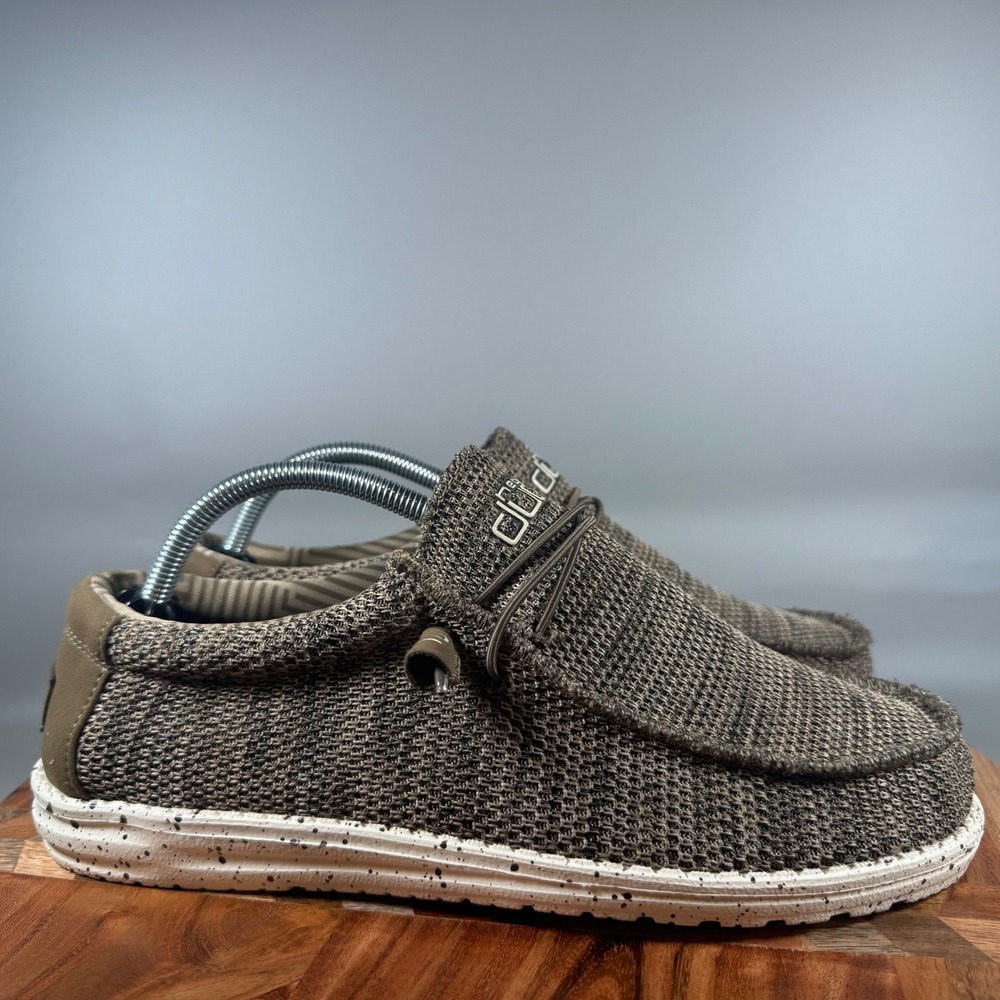 Hey Dude Wally Sox Brown Knit Mesh Slip On Loafers Mens Size 9 110351500